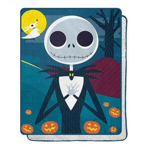 Disney Nightmare Before Christmas Silk Touch Sherpa Throw Blanket Night Stroll